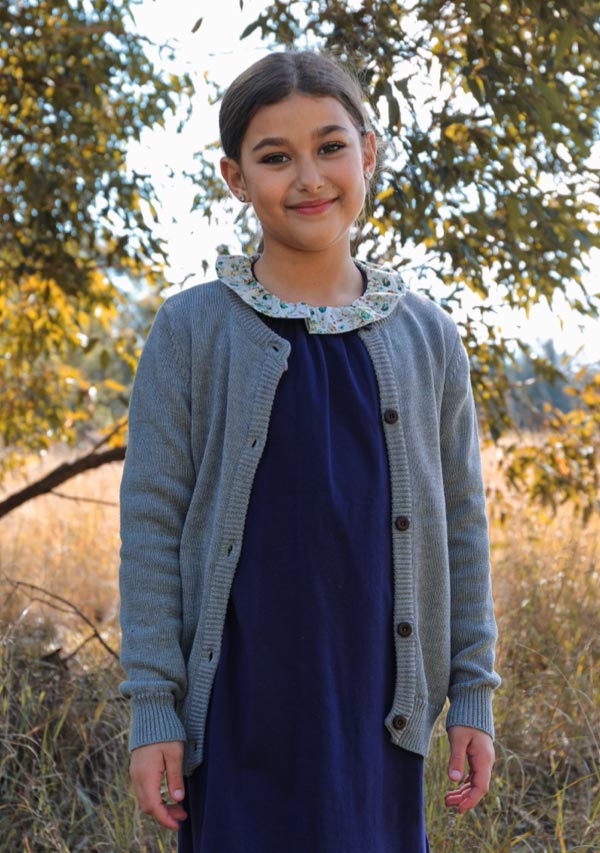 Lousia Collared Dress With Cardigan - Navy Lousia Collared Dress With Cardigan - Navy