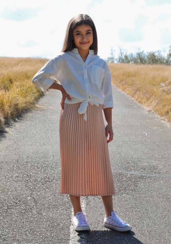 Pleated Sophia Skirt - Pink