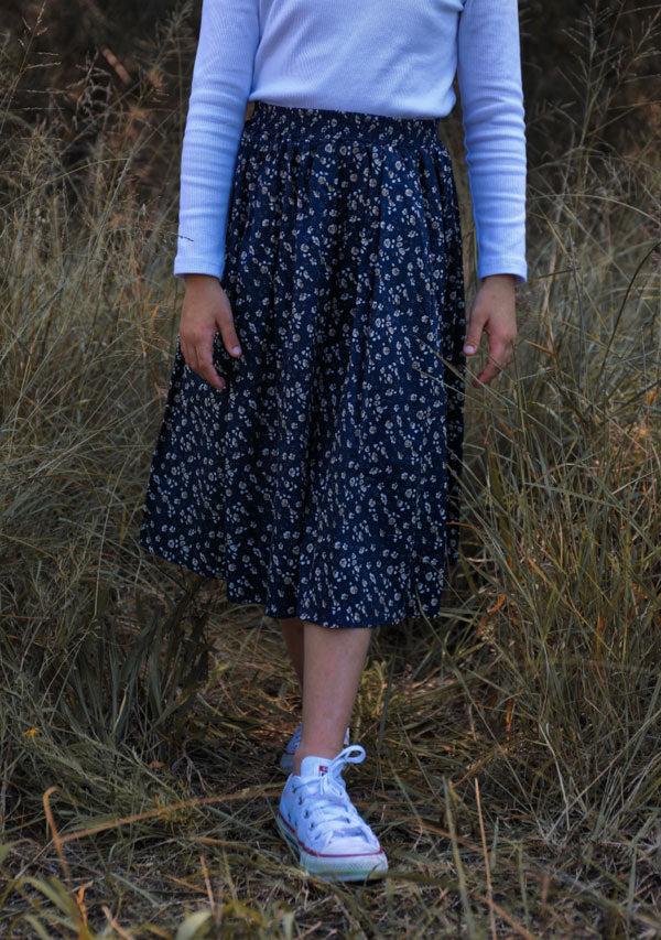 Daisy Navy Floral Skirt