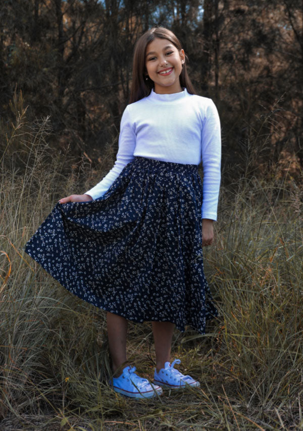 Daisy Navy Floral Skirt